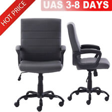 Office Desk Chair Leather Swivel Mid Back Home Ergonomic Computer Task Chairs Us