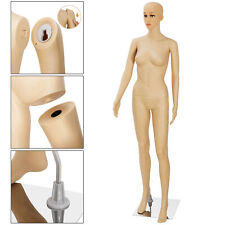 Full Body Female Mannequin Plastic Realistic Display Head Turn Dress Form Wbase