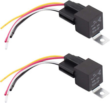 Pack Of 2 Car Relay Socket Harness Jd1912 12v 40a 4 Pin Spst Wires For Automotiv