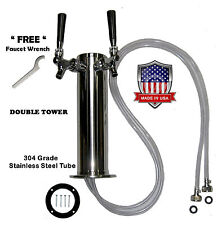 Double Tap Draft Beer Tower - Made In The Usa - Stainless Steel D4743sdt.