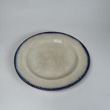 Antique 9.75 Blue Feather Edge Plate W Company Stamp On Bottom