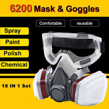 18in1 Gas Mask Spray Painter Painting Respirator Air Filter Face Shield Goggles