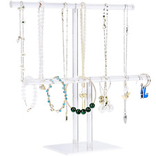 Acrylic Jewelry Display Holder Necklace Bracelet Hanging Organizer Clear 2-tier