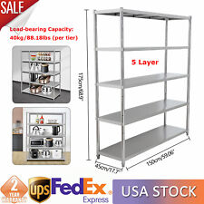 5 Layer Garage Stainless Shelving Unit Commercial Heavy Duty Storage Shelf Rack