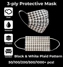 3-ply Face Masks With Pattern Design Mouth Cover Mask Surgical Disposable Black