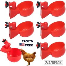 6pcs Automatic Water Cups Poultry Drinker Waterer Chicken Duck Quail Drinking Us