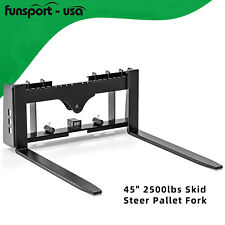 45 2500lbs Skid Steer Pallet Fork Quick Attach Wreceiver Hitch Spear Sleeves