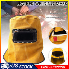Welder Helmet Welding Mask Solar Auto Darkening Filter Lens Cow Leather Hood Cap