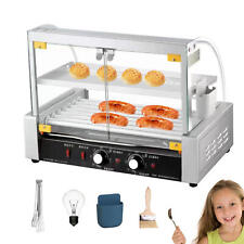 18 Hotdog 7-tubes Roller Grill Warmer Cooker Machine 1200w