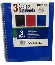 Top Flight Wired 3 Subject Notebook 3pk 120 Sheets Each College Ruled 20lb Paper