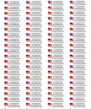 American Flag - 80pcs Personalized Small Return Address Labels - 12 X 1 34