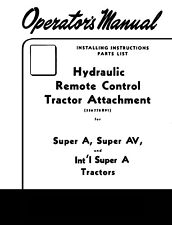 Auxiliary Hydraulic Remote Attachment Manual Ih Farmall Super A 100 130 140
