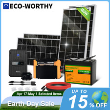 Eco-worthy 1.8kwh Solar Panel Kit 400w 12v Off Grid Rv With Battery And Inverter