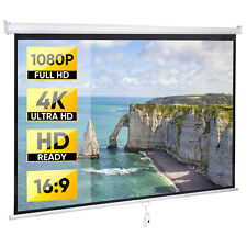 80 Projection Screen Manual Pull Down 169 Hd Projector Movie Theater For Home