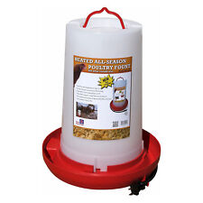 Farm Innovators Hpf-100 Heated 3 Gal Plastic Hanging Poultry Water Fountain Red