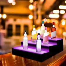 3-tier Led Lighted Bar Liquor Bottle Display Shelf Acrylic Display Rack Wremote
