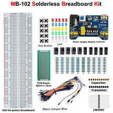 Mb-102 Solderless Breadboard 830 Tie Points Test Pcb Circuit Diy Learning Kit