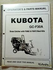 Kubota Gc-f30a Grass Catcher Operators Manual And Parts Manual.