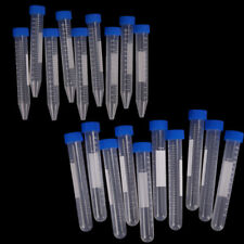 10x 15ml Plastic Centrifuge Test Tube Vial Container Self Standing Screw Caps Hf