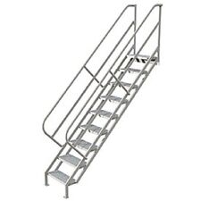 New 9 Step Industrial Access Stairway Ladder Perforated