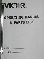 Victor Yunnan 1630b And 1640b Lathe Operations Parts Elect. Manual 97 Pages