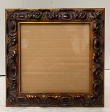 Mahogany Carved Solid Wood Picture Frame With Glass Fits 8x8