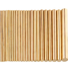 24 Pieces Brass Rods Round Solid Brass Stock Pin Assorted Diameter