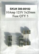 10 Amp 125v 5x20mm Fuse 10amp 125 Volts Fast Blow Lot Of 5