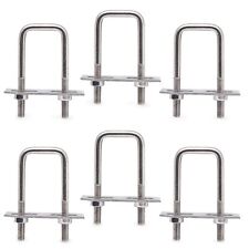 U Bolts 1 Inch Wide 70mm Length M6 Stainless Steel Square Tube Clamps With Nut A