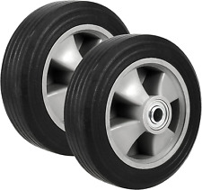 2 Pack 8 Inch Wheels Solid Flat Free Tires Replacement For Hand Truck Dolly Cart