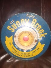 Old Sunny Brook Whiskey Celluloid Toc Tin Over Cardboard Thermometer