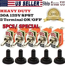 5x Toggle Switch Onoff Heavy Duty 15a 250v Spdt 2 Terminal Car Boat Waterproof