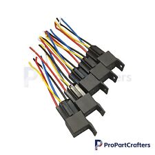 5 Pack 12v 3040 Amp 5-pin Spdt Automotive Relay W Wires Harness Socket Set