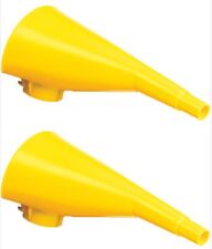 Justrite F15fun Yellow Type I Safety Gas Can Fuel Funnel - Pack Of 2