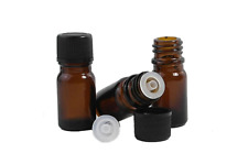 10pcs 5ml Amber Glass Essential Oil Sample Bottles Vials With Orifice And Cap Fo