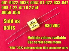 630v Axial Capacitor Pairs Tube Amp Radio .001 .01 .022 .033 .047 .068 .1 .22 Uf