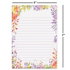 Garden Floral Note Pad - 60 Sheets