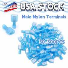 50-300pcs Blue Fully Insulated Male Spade Wire Crimp Terminal Connector 16-14awg