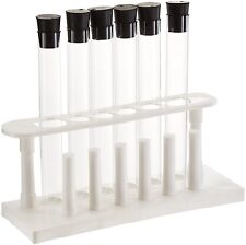 6 Piece 3.3 Borosilcate Glass Test Tube Set With Caps And Rack Karter Scientific