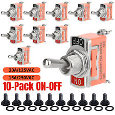 10x Waterproof Heavy Duty Toggle Switch Onoff 2 Terminal Car Boat Spst 15a 250v