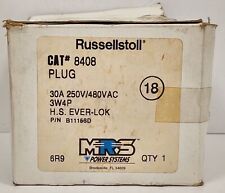 Russellstoll 8408 30a 3 Pole 4 Wire 250v480vac Plug