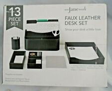 Seejanework Faux Leather Desk Set New 13 Piece Set