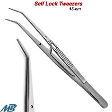 Dental Surgical Locking Tweezers Self Lock Cotton Dressing Forceps Medical Tools