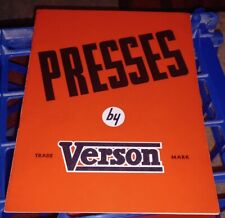 Verson Allsteel Press Company Presses Catalog Book W Photos Chicago Illinois