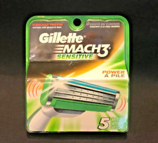 New Gillette Mach 3 Sensitive Replacement Blades 5 Cartridges Free Fast Shipping
