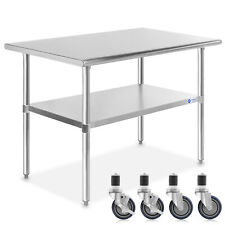 Open Box - Stainless Steel Kitchen Work Food Prep Table W 4 Casters - 30 X 48