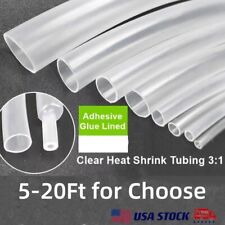5-20 Ft Clear 31 Heat Shrink Tube Lot Adhesive Glue Dual Wall Marine Tubing Usa