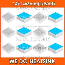 14x14x6mm Silver Aluminum Heatsink Thermal Adhesive Pad For Cooling 3d Printers