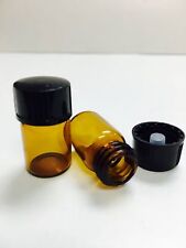 144 Pcs Amber 58 Dram Glass Vials With Cone Liner Caps 15mmx26mm