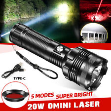 Super Bright Led Flashlight White Red Laser Tactical Torch 2000m Beam Distance